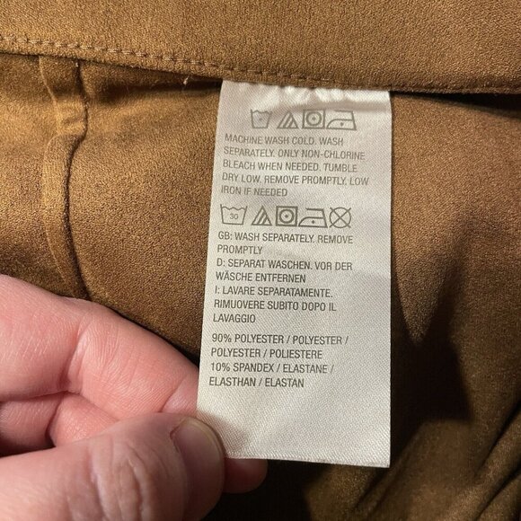 GRAVER Susan Graver Wmn 1XP Caramel Brown Faux Suede Pull-On Ankle Leggings NWOT - Picture 10 of 11